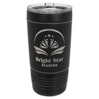 Black with Black/Silver Polar Camel 20 oz. Leatherette Tumbler with Slider Lid