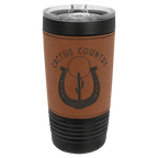 Black with Rawhide Polar Camel 20 oz. Leatherette Tumbler with Slider Lid