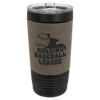 Black with Gray Polar Camel 20 oz. Leatherette Tumbler with Slider Lid