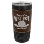 Black with Rustic Polar Camel 20 oz. Leatherette Tumbler with Slider Lid