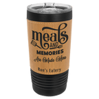 Black with Bamboo Polar Camel 20 oz. Leatherette Tumbler with Slider Lid