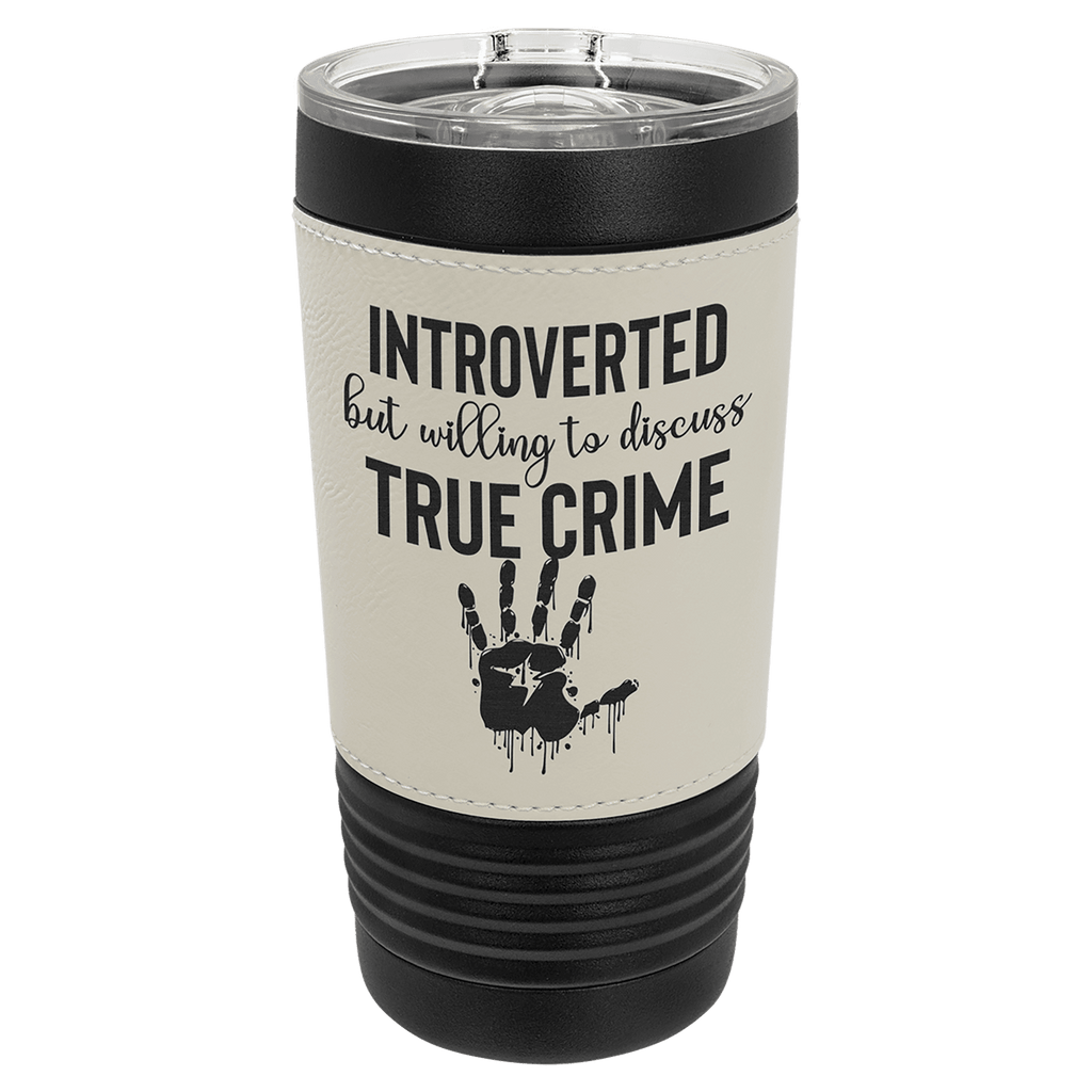 Black with White Polar Camel 20 oz. Leatherette Tumbler with Slider Lid